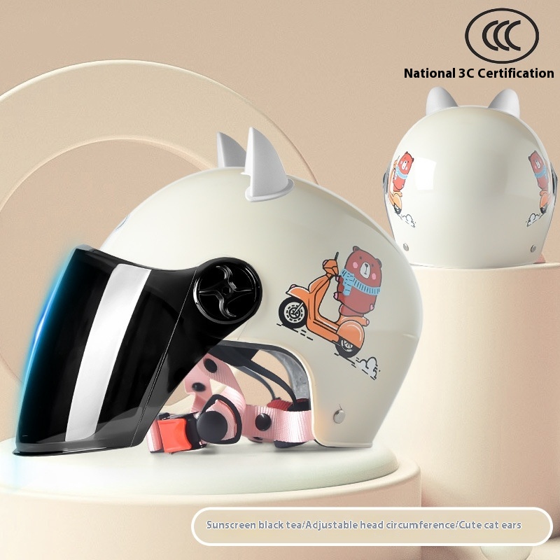 Kids' Cat-Ear Helmet with Visor — photo 2
