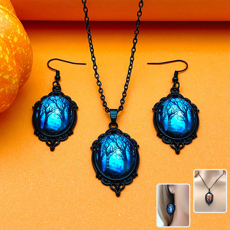 Vintage Halloween Witch Necklace & Earring Set — photo 2