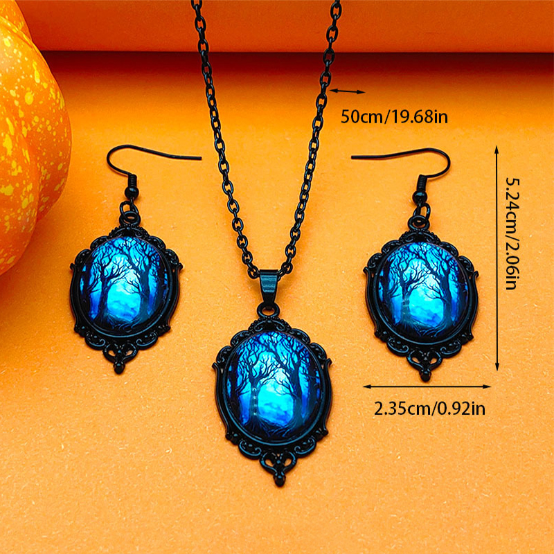 Vintage Halloween Witch Necklace & Earring Set — photo 4