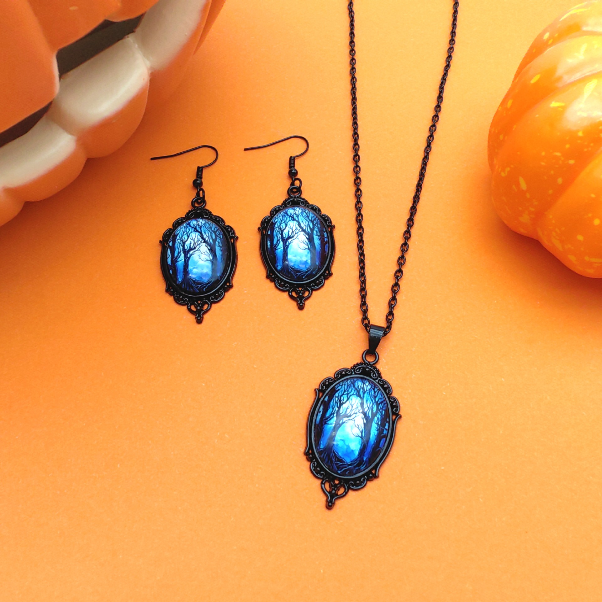 Vintage Halloween Witch Necklace & Earring Set — photo 5