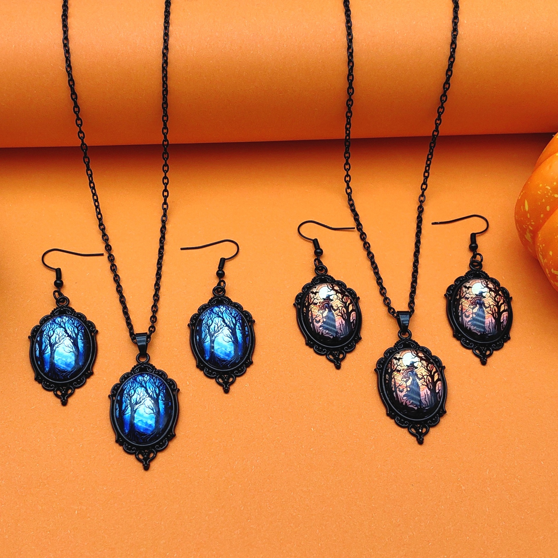 Vintage Halloween Witch Necklace & Earring Set — photo 6