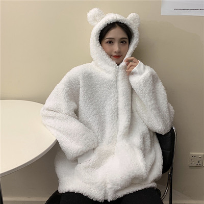 Bear-Ears Hooded Cardigan Coat for Women