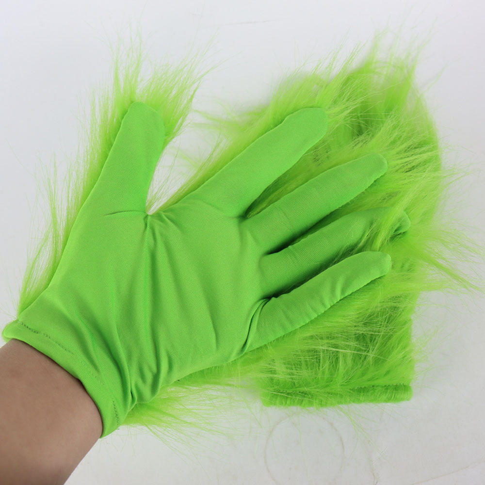 Green Fur Monster Costume Gloves — photo 6