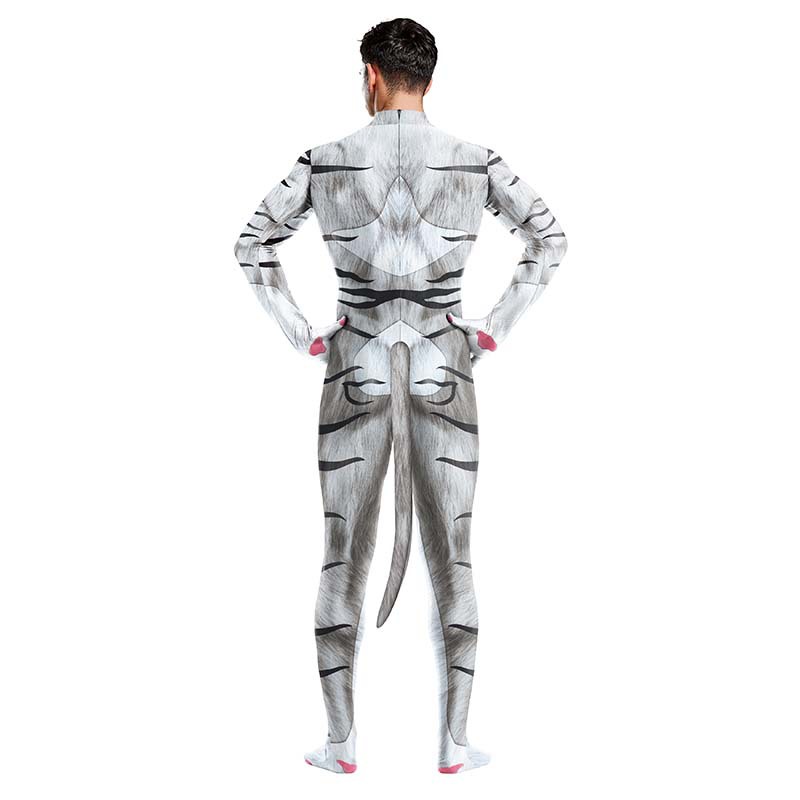 White Tiger Print Jumpsuit — photo 4