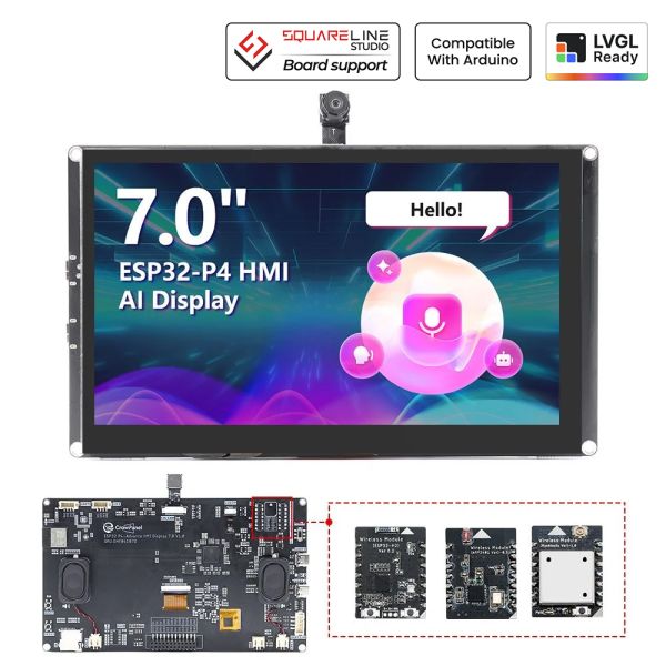 CrowPanel Advance 7inch ESP32-P4 HMI AI Display 1024x600 IPS Touch Screen with WiFi 6 — ESP32-P4 Base