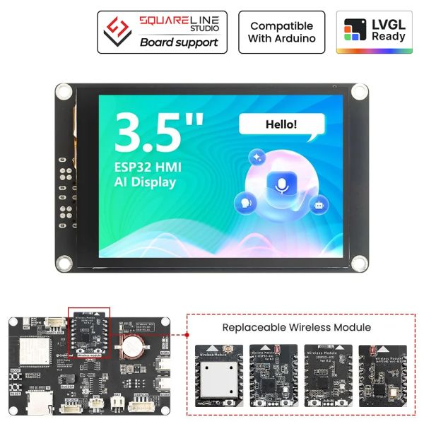 CrowPanel Advance 3.5inch HMI ESP32-S3 AI-Powered IPS Touch Screen (480x320) Support LVGL — ESP32-S3 Base