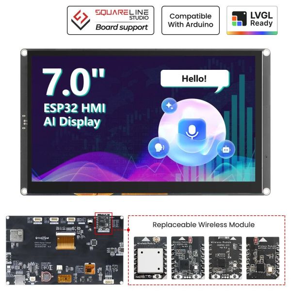 CrowPanel Advance 7.0-HMI ESP32 AI Display 800x480 — Without Acrylic Case