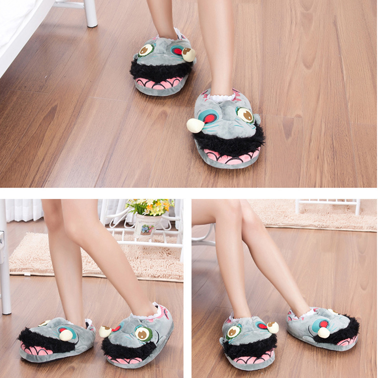 Zombie Monster Plush House Slippers — photo 2