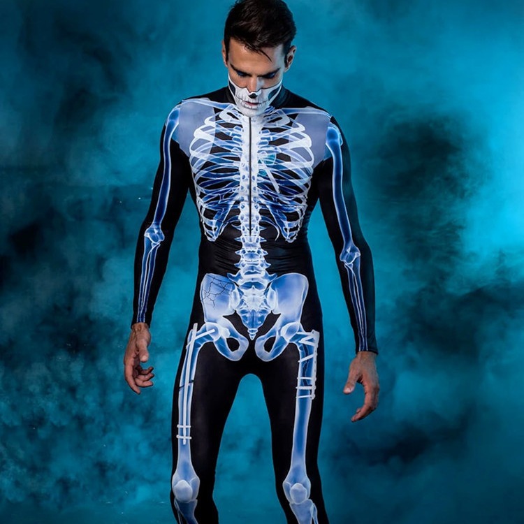 Skeleton Print See-Through Jumpsuit — photo 2