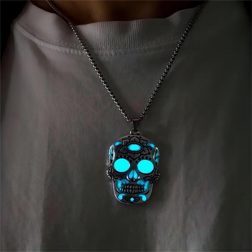 Luminous Skull Pendant Necklace – Day of the Dead — photo 6