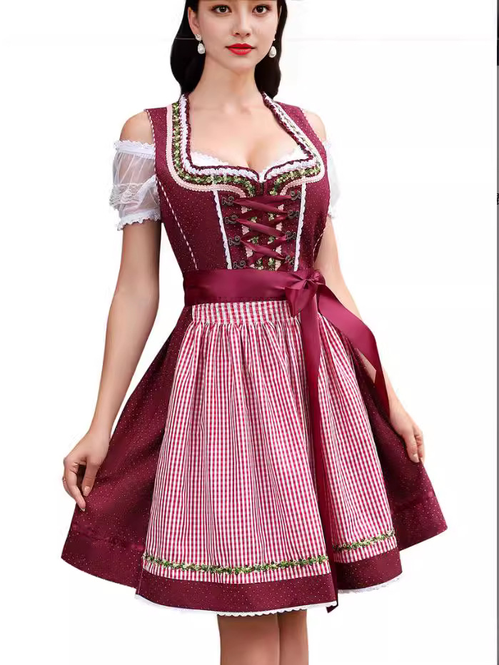 Puff-Sleeve Cotton Mid-Length Costume Dress — photo 2