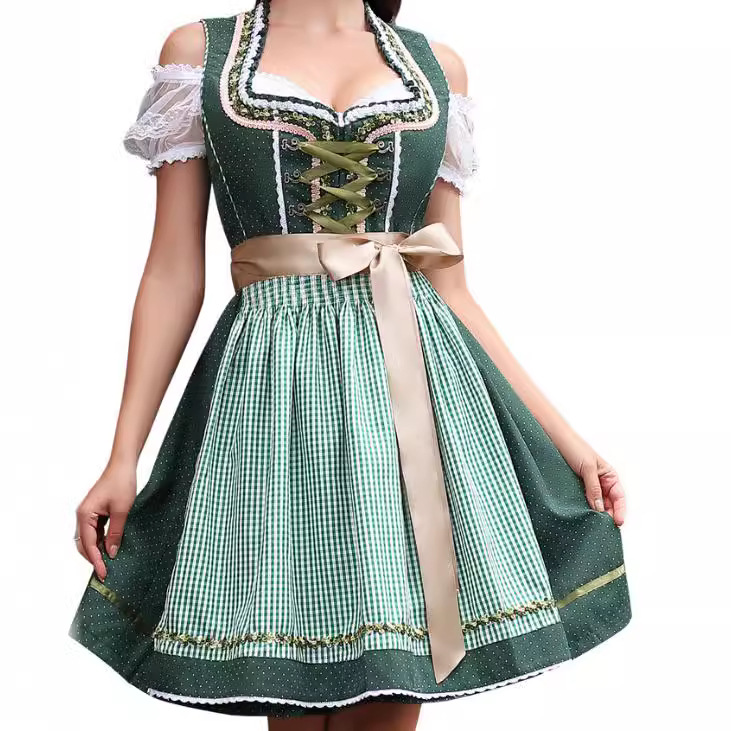 Puff-Sleeve Cotton Mid-Length Costume Dress — photo 3