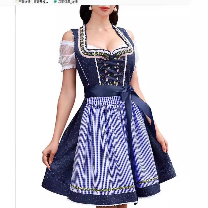 Puff-Sleeve Cotton Mid-Length Costume Dress — photo 5