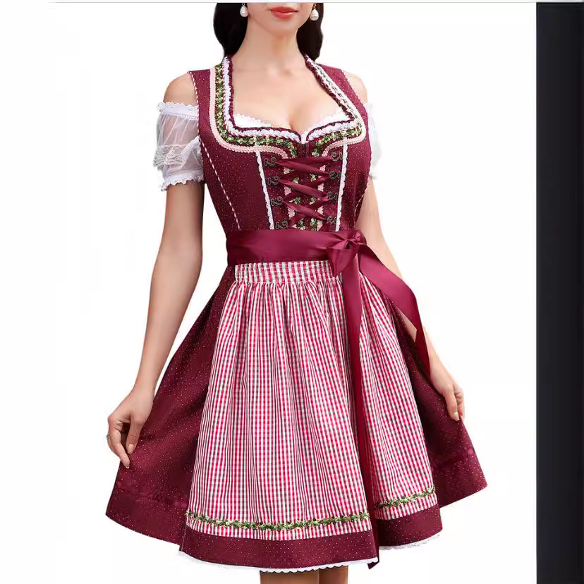 Puff-Sleeve Cotton Mid-Length Costume Dress — photo 6