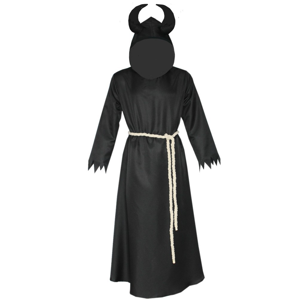 Medieval Hooded-Style Costume Cloak with Rope Tie