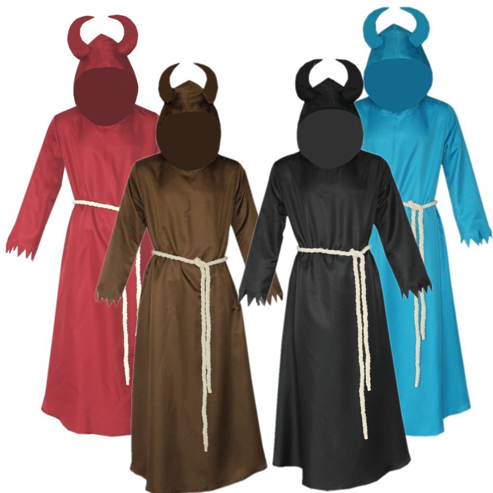Medieval Hooded-Style Costume Cloak with Rope Tie — photo 2