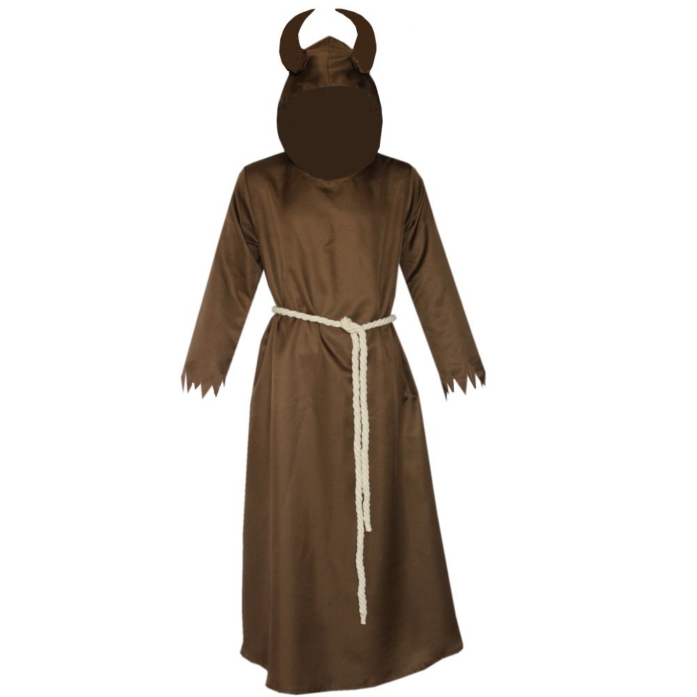 Medieval Hooded-Style Costume Cloak with Rope Tie — photo 4