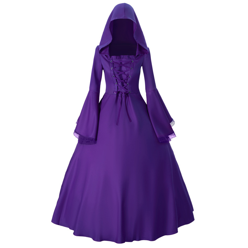 Gothic Medieval Trumpet-Sleeve Stage Dress — photo 2