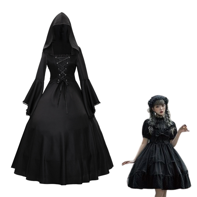 Gothic Medieval Trumpet-Sleeve Stage Dress — photo 3
