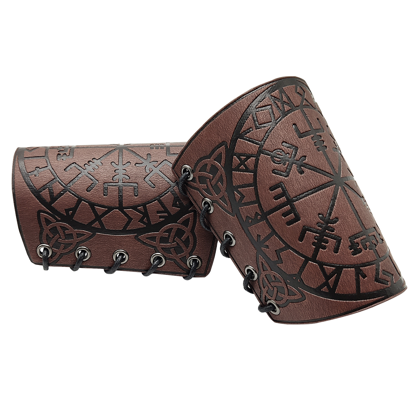 Embossed Viking Leather Cuff Bracer — photo 3