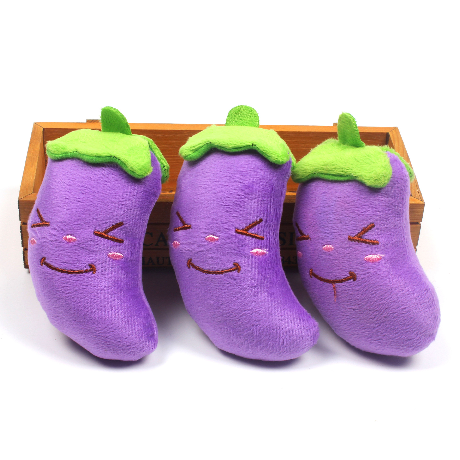 Plush Eggplant Squeaky Dog Toy — photo 2
