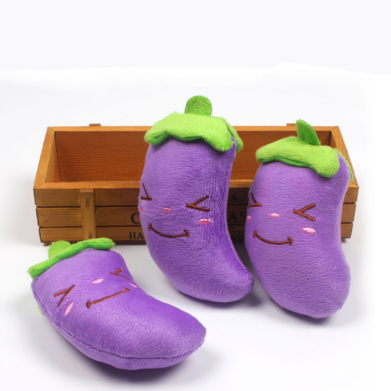 Plush Eggplant Squeaky Dog Toy — photo 3