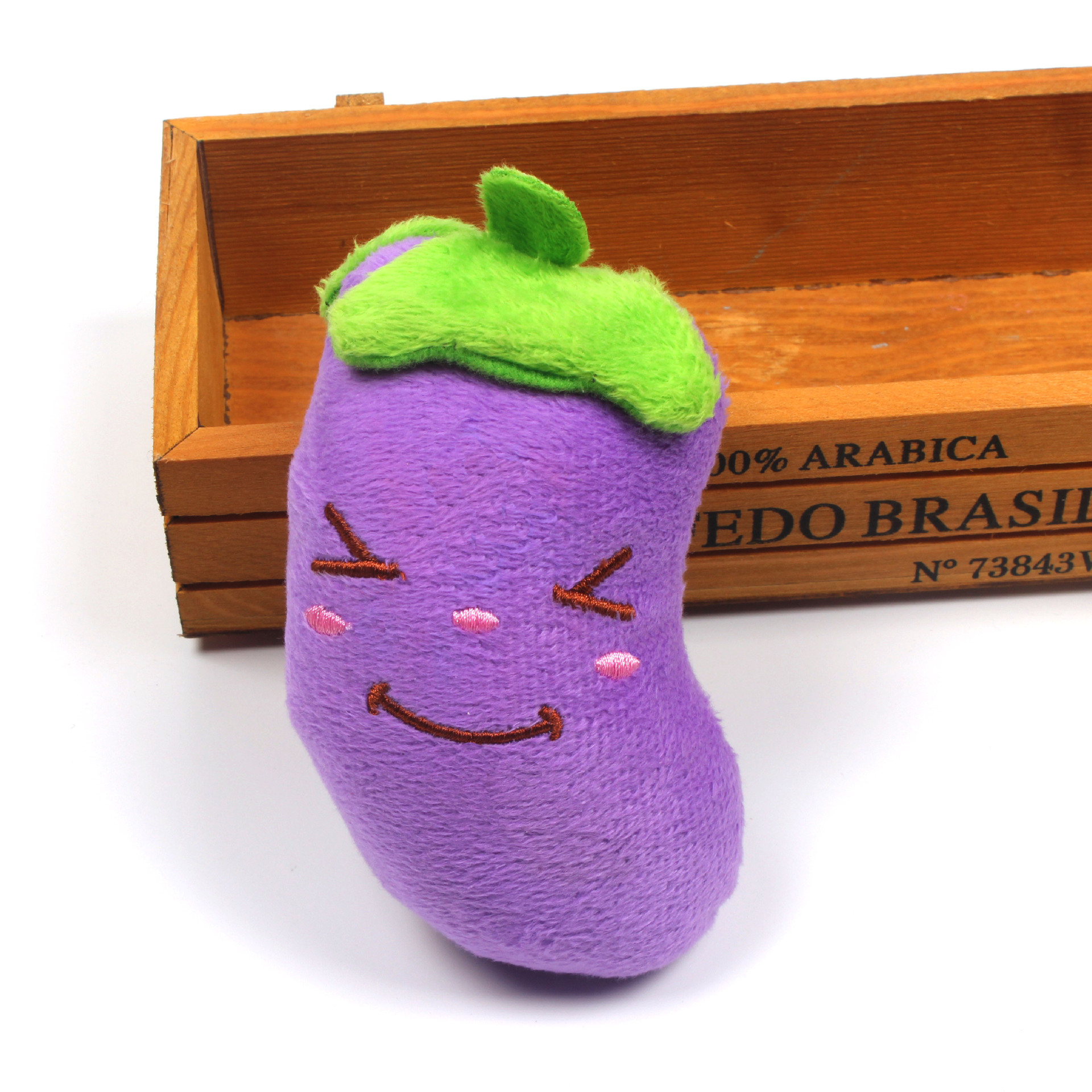 Plush Eggplant Squeaky Dog Toy — photo 4