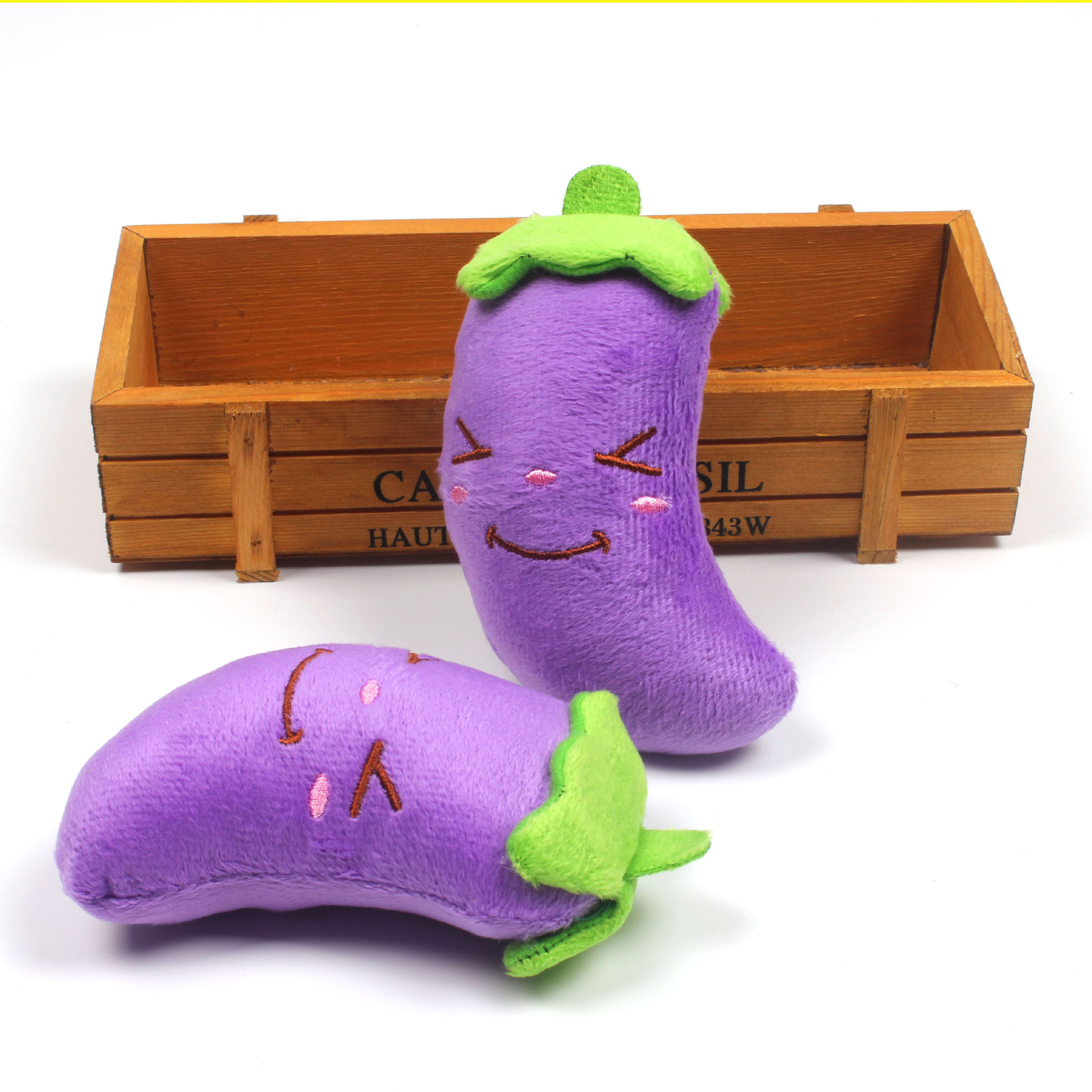 Plush Eggplant Squeaky Dog Toy — photo 5