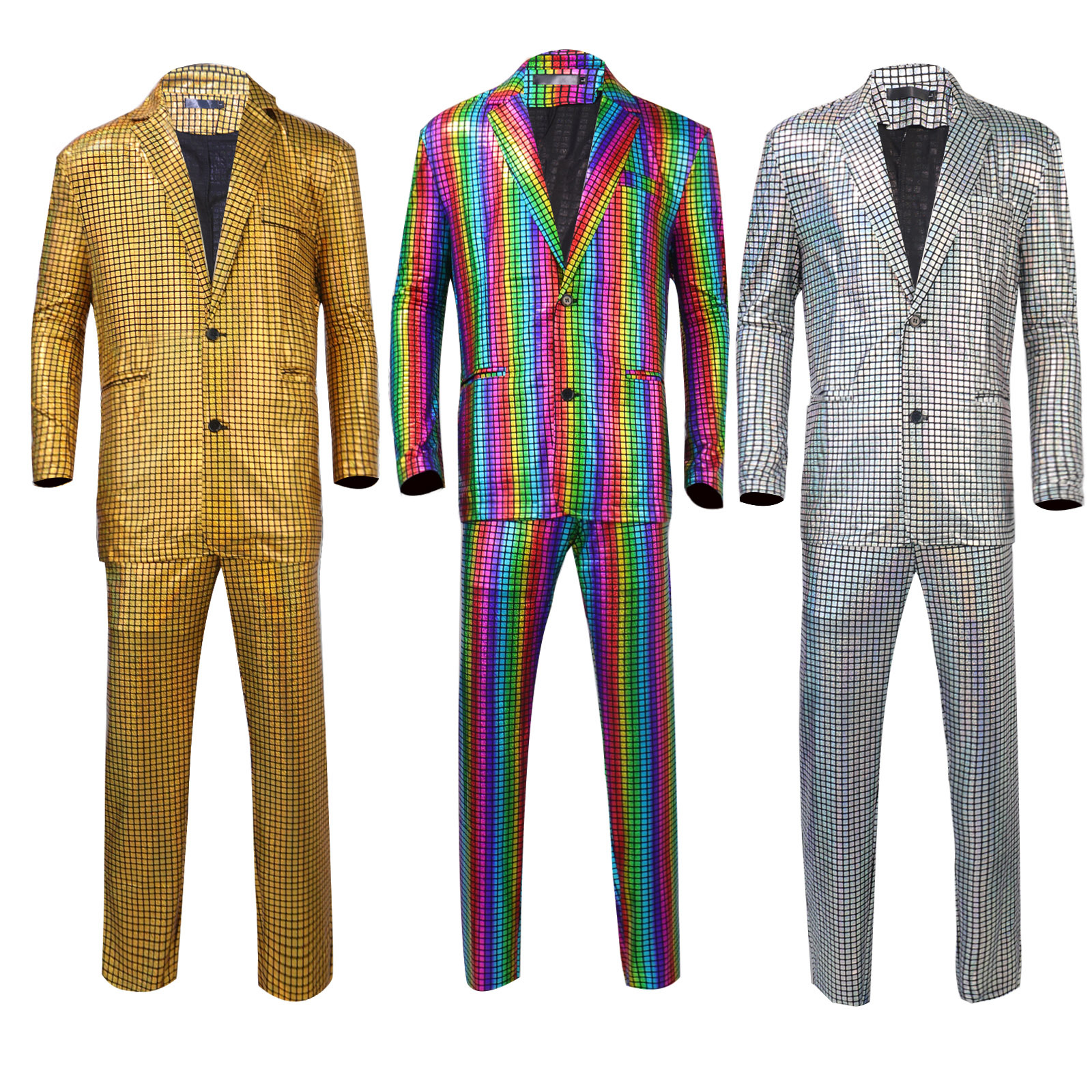 Rainbow Shiny Spandex Cosplay Suit Set — photo 2