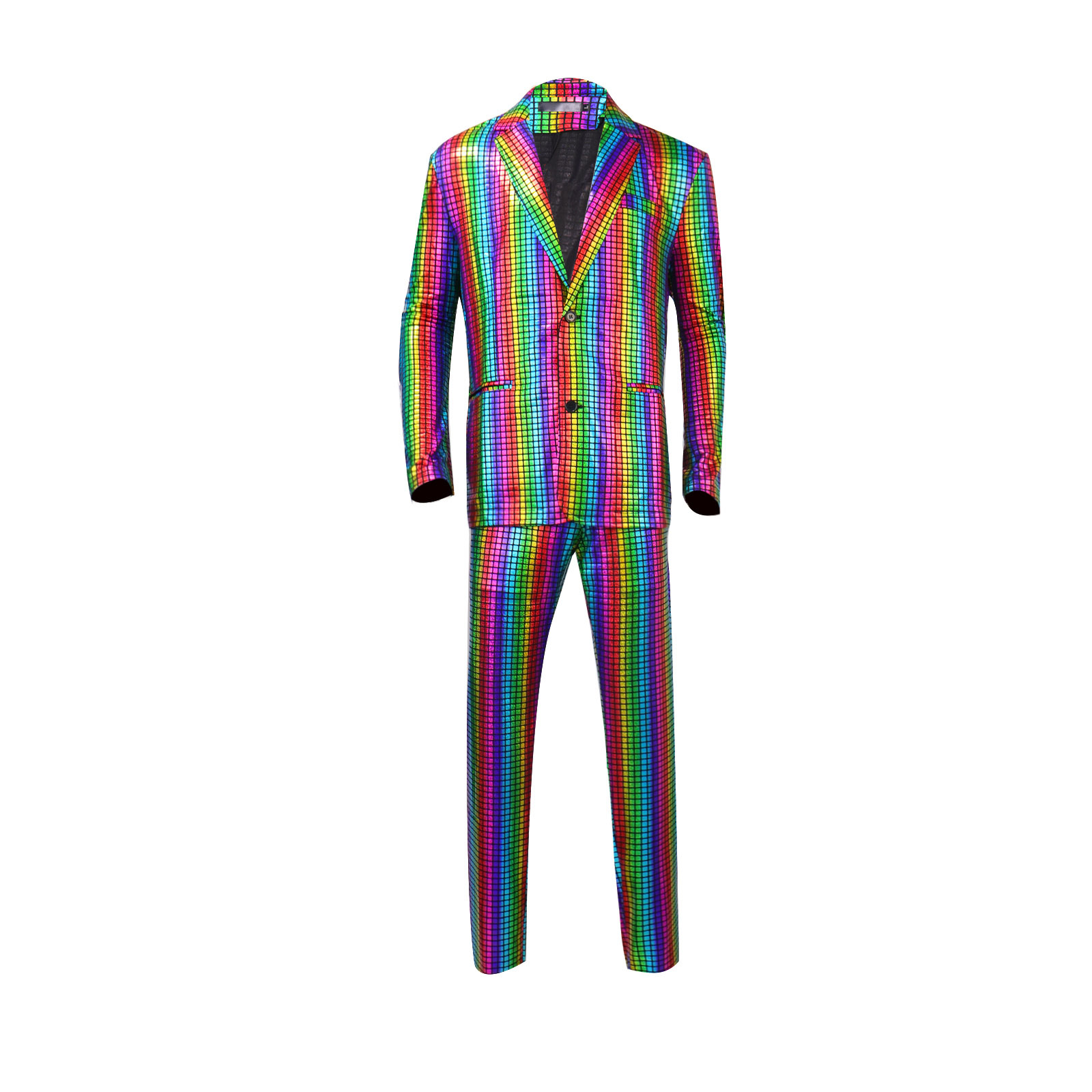 Rainbow Shiny Spandex Cosplay Suit Set