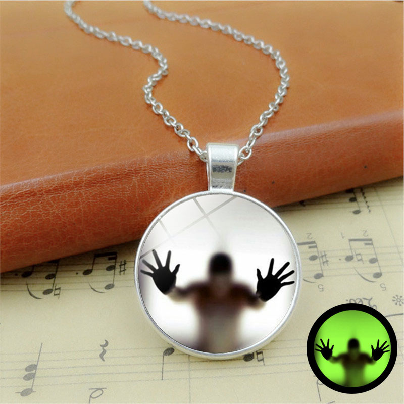 Round Luminous Halloween Pendant Necklace — photo 2