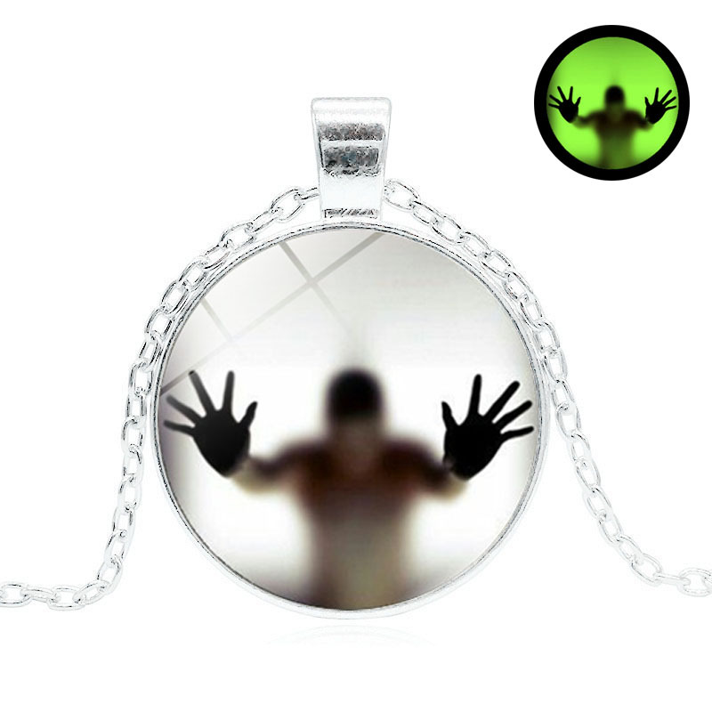 Round Luminous Halloween Pendant Necklace — photo 3