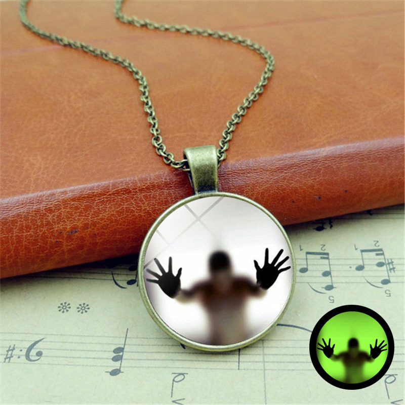 Round Luminous Halloween Pendant Necklace — photo 4