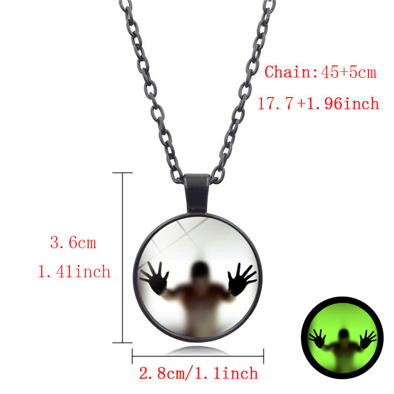 Round Luminous Halloween Pendant Necklace — photo 5