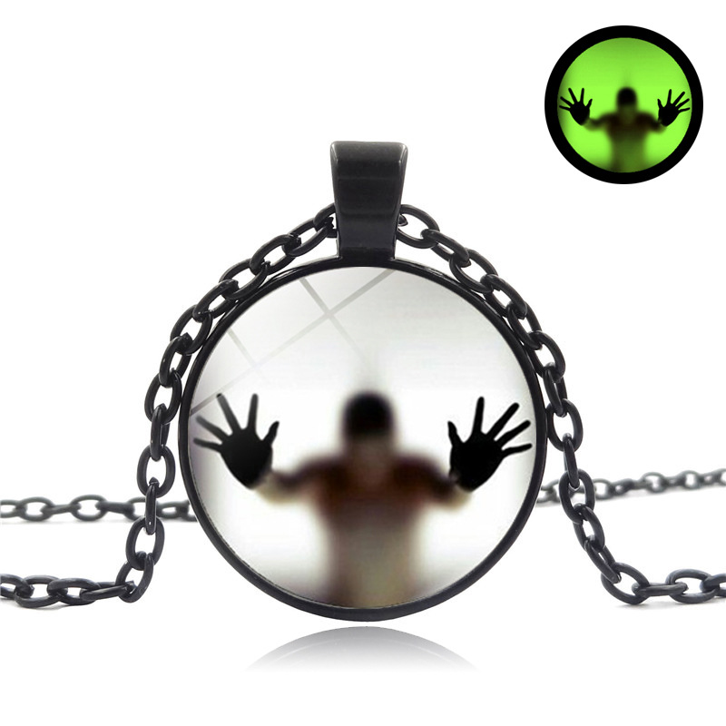 Round Luminous Halloween Pendant Necklace — photo 6