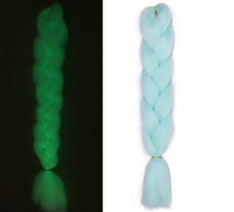 Glow-in-the-Dark Straight Braid Hair Piece