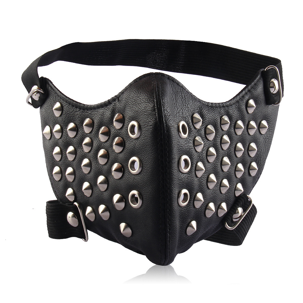 Striped Leather Half-Mask — photo 4