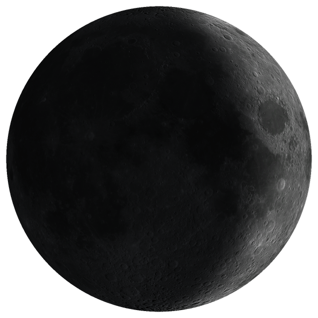 A young crescent Moon with the whole disc faintly lit by earthshine