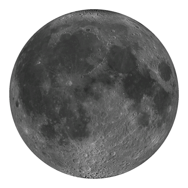 The full Moon's near side from the NASA LRO mosaic